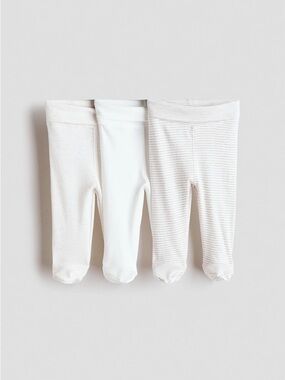 H&M Baby Footed Pants Set - White & Cream